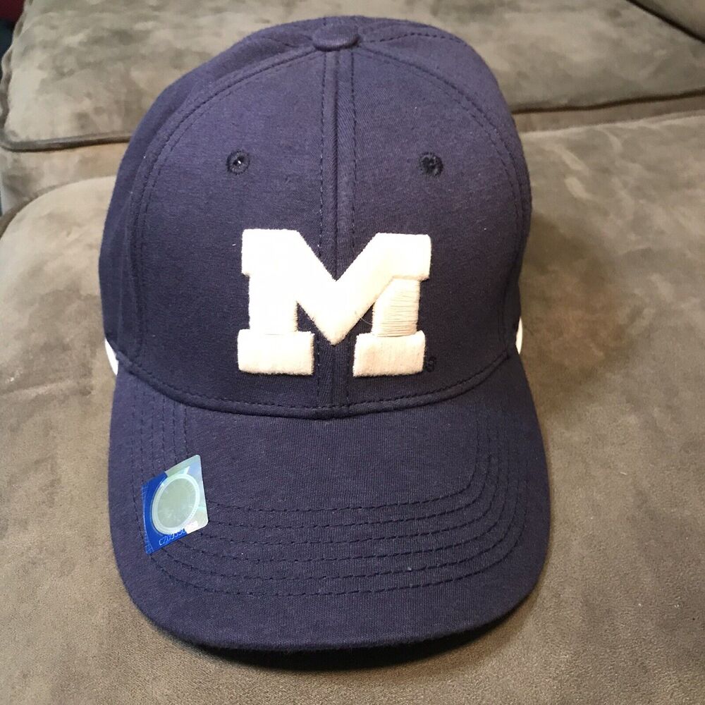 Captivating‎ Headwear Michigan Wolverines Hat Blue Embroidered Block M Cap